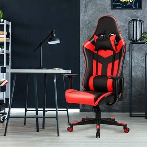 Silla Gamer Giratoria Roja Más Vendida, Silla de Oficina para Videojuegos, Soporta 400 Libras, Silla para Adultos con Respaldo Alto y Reposapiés - Product Image 2