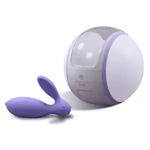 新应用控制兔子振动器鸡蛋紫色兔子按摩吮吸振动器夜光性玩具振动器