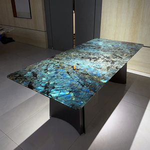 Dalles de labradorite bleue émeraude de luxe, <span class=keywords><strong>pierre</strong></span> naturelle polie, revêtement mural moderne pour villa, cuisine, salle de bain, extérieur, imperméable - Product Image 4