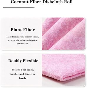 Rouleau de chiffons de nettoyage jetables pour cuisine 25*25cm/20 pièces, en non-tissé détachable, en rouleaux, en fibres de coco, pour récurer - Product Image 2