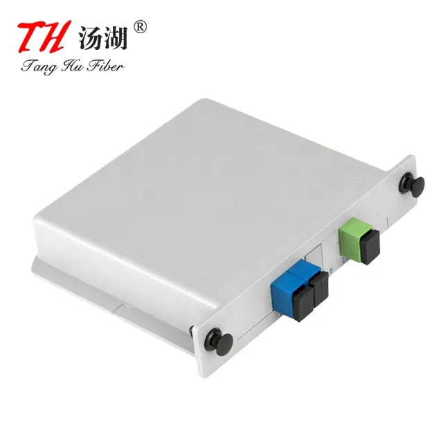 FTTH PLC Splitter kaset tipe masukkan jenis LGX kotak 1x2 serat optik PLC Coupler SC konektor peralatan serat optik 5 tahun
