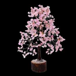 Figurine en pierre de quartz sculptée en forme de rose, de fleur de cerisier, thème amour, décoration d'intérieur, souvenir - Product Image 1