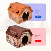 Maison pour chat en bois en forme de gâteau au chocolat avec griffoir intégré, abri moderne pour animaux de compagnie pour chats d'intérieur