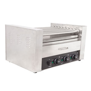 Grille de Hot-Dog électrique Commercial en acier inoxydable à 9 rouleaux et chauffe-chignon avec couvercle en acrylique - Product Image 2