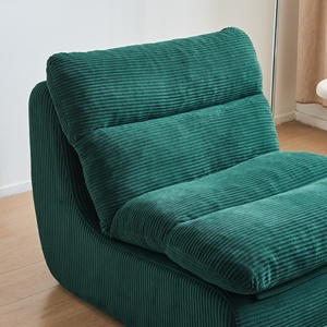 High Corduroy Compressed <b>Couch</b> Modern Design Chaise <b>Sleeper</b> Sofa with Ottoman For Living Room, Apartment, Bedroom, Study Room - Product Image 6