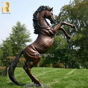 Outdoor jardim vida tamanho completo bronze salto cavalo estátua escultura - Product Image 5