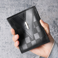 Dompet pendek untuk pria, dompet pendek murah pemegang kartu kredit kualitas tinggi, dompet uang PU, tas saku