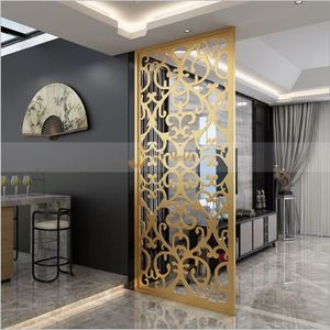 EX706 Modern Laser Cut Durable Art Stainless Steel Foldable Multi-Functional Room Dividers <b>Screens</b> for Office Home Living Room - Product Image 1