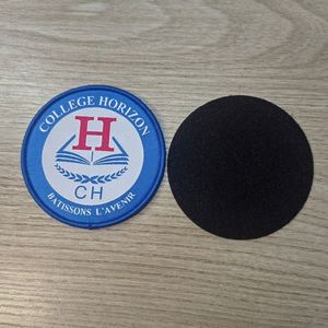High Quality Customized Eco-Friendly for Backing <b>Embroidery</b> Badges Merrow Border Round Design Woven Patches for Hat Garment - Product Image 2