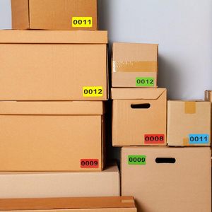 Custom Syncode 4 Rolls 1-1000 Inventory Numbered <strong>Stickers</strong> 30x20mm <strong>Strong</strong> <strong>Adhesive</strong> Waterproof UV Coated Paper Labels (Yellow Red - Product Image 4