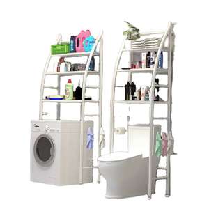 Solución Integral para Baño, Estante de 3 Niveles, Ahorro de Espacio, Estante Metálico para Lavadora, Estante de Almacenamiento para Inodoro - Product Image 3