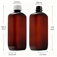 Bouteilles en plastique arquées Cosette Hi-Tech de 473 ml (16 oz) vides pour sirop contre la toux, avec bouchons CRC et logo personnalisé