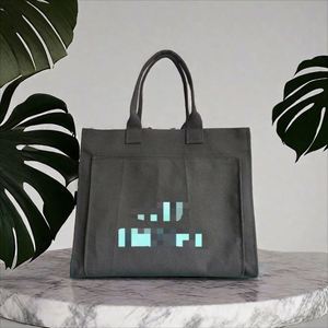 OEM Factory Luxury Woman Tote Handbag Fashion Tote <b>Bag</b> Cotton Canvas <b>Bag</b> with Pockets - Product Image 2