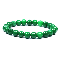 Bracelet unisexe classique en pierres naturelles élastiques et en jade en forme de boule de 4 mm/6 mm/8 mm/10 mm pour femmes et hommes