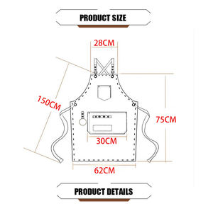 Toile avec logo personnalisé Tabliers de <span class=keywords><strong>chef</strong></span> en coton unisexe pour serveur Uniforme de cuisine Tabliers de bar Travail long commercial Tabliers de café et de restaurant - Product Image 5