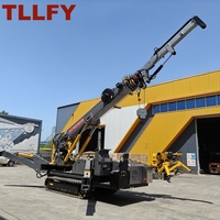 Nouvelle grue araignée de conception innovante pour l'exploitation minière, capacité de levage de 10 tonnes, hauteur de levage de 21 m, rotation à 360°, double moteur, personnalisable, marque TLLFY, garantie 1 an