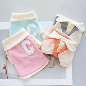 <b>Cat</b> Dog Vest Letter C Design Pink Blue Polyester Breathable Pet <b>Clothes</b> Spring Autumn Wear - Product Image 3