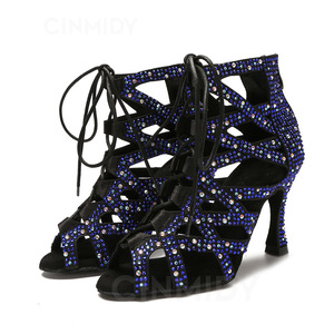 Chaussures de danse latine pour femmes Rhinestones Ballroom <span class=keywords><strong>Salsa</strong></span> <span class=keywords><strong>Bachata</strong></span> - Product Image 3