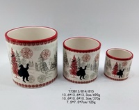 Lot de 3 pots de jardin en céramique pour la décoration De Noël
