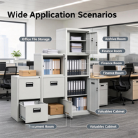 Armoire de classement en acier personnalisée avec 4 tiroirs et coffre-fort intégré, armoire de bureau latérale en métal
