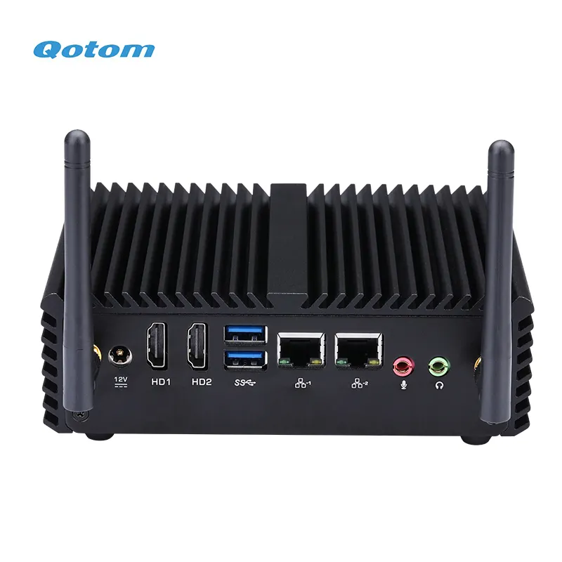 Qotom Desktop di Mini PC Core i3 Processore onboard Dual Gigabit LAN Dual HD 1.4 per Home Office Uso Industriale