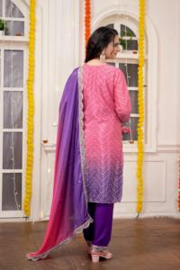 ชุดเดรสลำลอง3ชิ้นผ้าไหมจีนแท้พิมพ์ลายดิจิทัล - Product Image 2