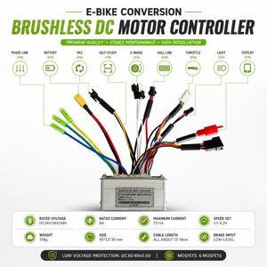 Kit de conversion de vélo électrique 36V 250W, moteur de moyeu arrière, écran LCD, contrôleur d'accélérateur PAS, Plug and Play - Product Image 5