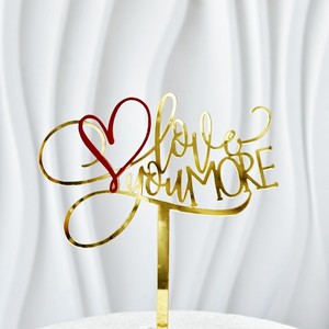 14 de <span class=keywords><strong>febrero</strong></span> Feliz Día de San Valentín acrílico pastel Topper corazón oro boda pastel Topper para San Valentín aniversario fiesta pastel Decoración - Product Image 6