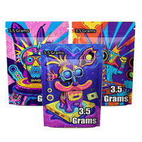 3.5g 7g 14g 28g sacs en mylar à joint anti-odeur à ouverture facile pour fleur d'herbes sèches couvercle en plastique PP pochette debout personnalisée de marque privée