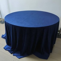 Nappe ronde en velours de 120 pouces, résistante aux plis, 305 cm, housse de table circulaire, tissu luxueux et doux en peluche pour mariage, banquet, événement