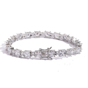 Pulsera de tenis de 5mm + 3mm con circonitas cuadradas y redondas, pulsera de pareja, tamaño Zircon Tanjing, collar de moda Lijing - Product Image 4