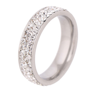 <b>Crystal</b> <b>Ring</b> 6Mm Steel Color Channel Setting Wedding Unisex Jewelry - Product Image 3