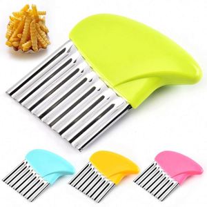 Stainless Steel Crinkle Cutter Wavy Chopper for Veggies Potato Carrots Waffle French Fry Slicer - Product Image 1