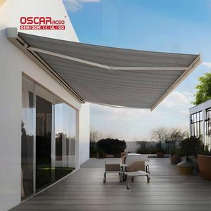 Auvent rétractable motorisé en aluminium avec bras articulé en <span class=keywords><strong>tissu</strong></span>, pour patio, jardin, balcon, avec conception de porte à cassette, auvent à cassette - Product Image 1