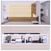 Maison conteneur moderne en verre préfabriquée, design modulaire pour chambre à coucher, cuisine extérieure, maisonnette respirante préfabriquée