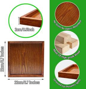 Plateau de service en bois de qualité supérieure avec poignées métalliques robustes, léger, durable et élégant pour la cuisine, la salle à manger et l'utilisation en hôtellerie - Product Image 5