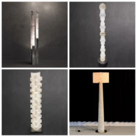 Nouvelle lampe de sol moderne en marbre naturel LED ronde pour salon et chambre à coucher
