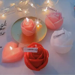 شمعة رومنسية لتزيين الصور, هدية إبداعية للبنات باللون الوردي للعلاج بالعطور