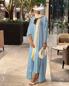 2023 Hot Selling Dubai Türkei Islamische Kleidung Muslimische Frauen Langarm Abaya Femmes Robe Musulmane Langes Gebet Hijab Israel