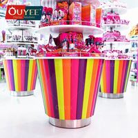 Comptoir de confiserie OUYEE personnalisé pour un montage facile, design de kiosque de centre commercial pour bonbons et sucettes, mobilier de présentation pour magasin de bonbons