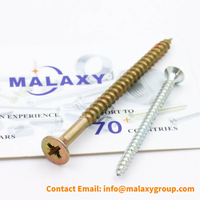 Malaxy Wholesale vis autotaraudeuse à tête fraisée zinguée jaune pour panneaux de particules Vis pour cloisons sèches