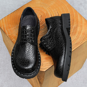 Chaussures Oxford de ville pour hommes, en cuir, luxueuses et élégantes, à lacets, antidérapantes, avec empiècements en cuir, style britannique. - Product Image 5
