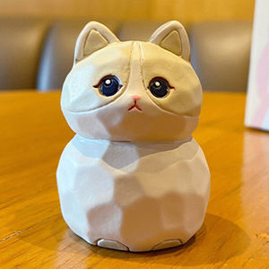 ของตกแต่งห้องนอน รูปปั้นแมวเรซิ่นทำมือ สไตล์งานแกะสลักไม้ รูปแมวน้อยน่ารัก ของประดับตกแต่งโต๊ะทำงาน ของขวัญสำหรับเด็ก - Product Image 3