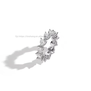 Bague en cuivre et zircon en forme de cœur, 5 mm, bague d'amour en zircon, bague pour l'index pour femme - Product Image 4