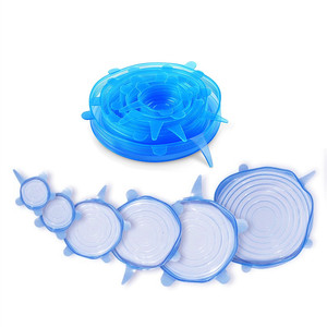 Cấp thực phẩm linh hoạt tái sử dụng Silicone Stretch Nắp mở rộng Bát Bìa 6 khác nhau của kích thước 6 mảnh gói thiết lập để giữ cho thực phẩm tươi sống - Product Image 1