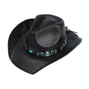 <span class=keywords><strong>Cappello</strong></span> di <span class=keywords><strong>Paglia</strong></span> da Cowboy e Cowgirl con Parasole, Stile Sombrero <span class=keywords><strong>Stetson</strong></span>, Unisex, Protezione Solare, Alta Qualità, Moda - Product Image 6