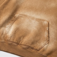 Sudadera con capucha de algodón pesado con lavado ácido vintage, estilo oversize y corte holgado, para hombre, estilo streetwear, personalizada de fábrica