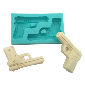 Pistol Fondant Cake Silicone <b>Mold</b> 2 Pieces For DIY Chocolate Baking Cake Tools - Product Image 2