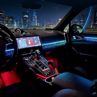 Kit d'éclairage d'ambiance avec garniture de panneau étoilé dynamique et design élégant, résistant aux rayures, pour Porsche Cayenne 2010-2017