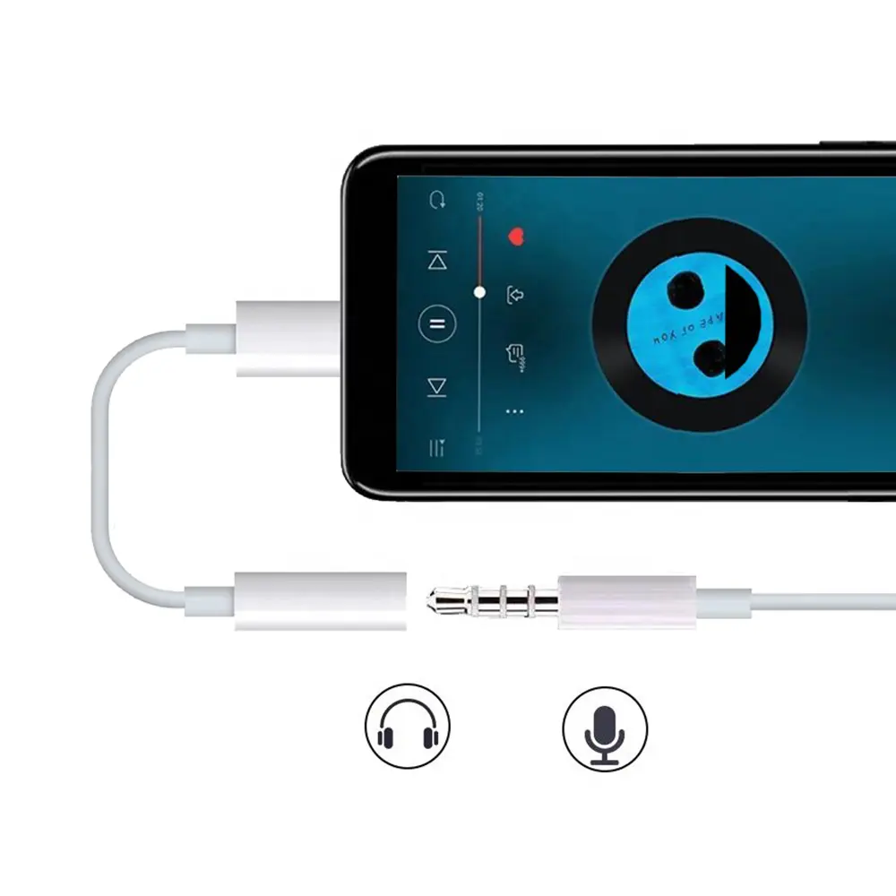 Adaptateur de casque audio, pour iPhone, téléphone portable, 1 pièce, jack de 3.5mm, pour Lightning, vers jack de 3.5mm